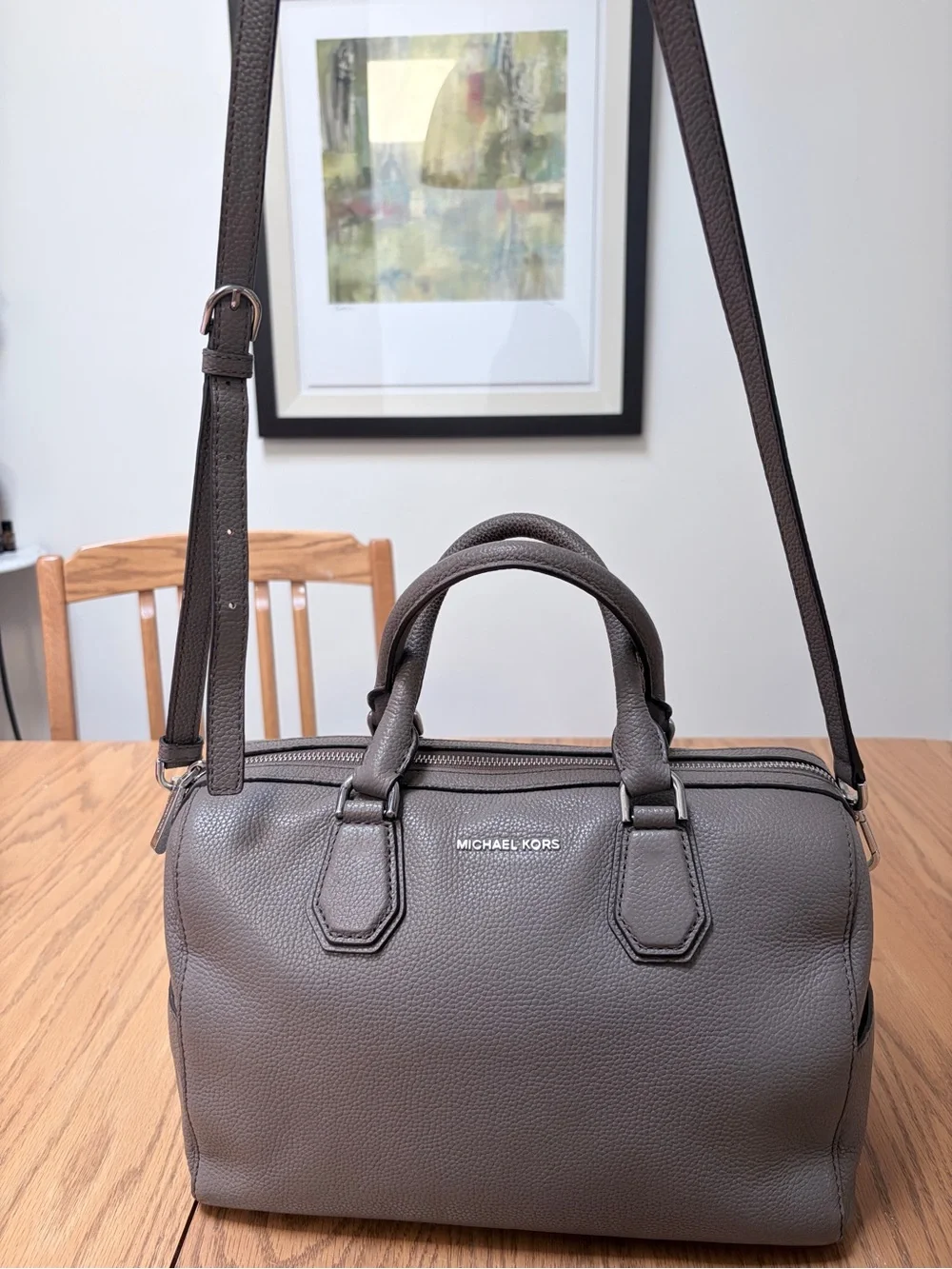 Michael Kors Mercer Medium Leather Duffel Bag - Picture 8 of 16